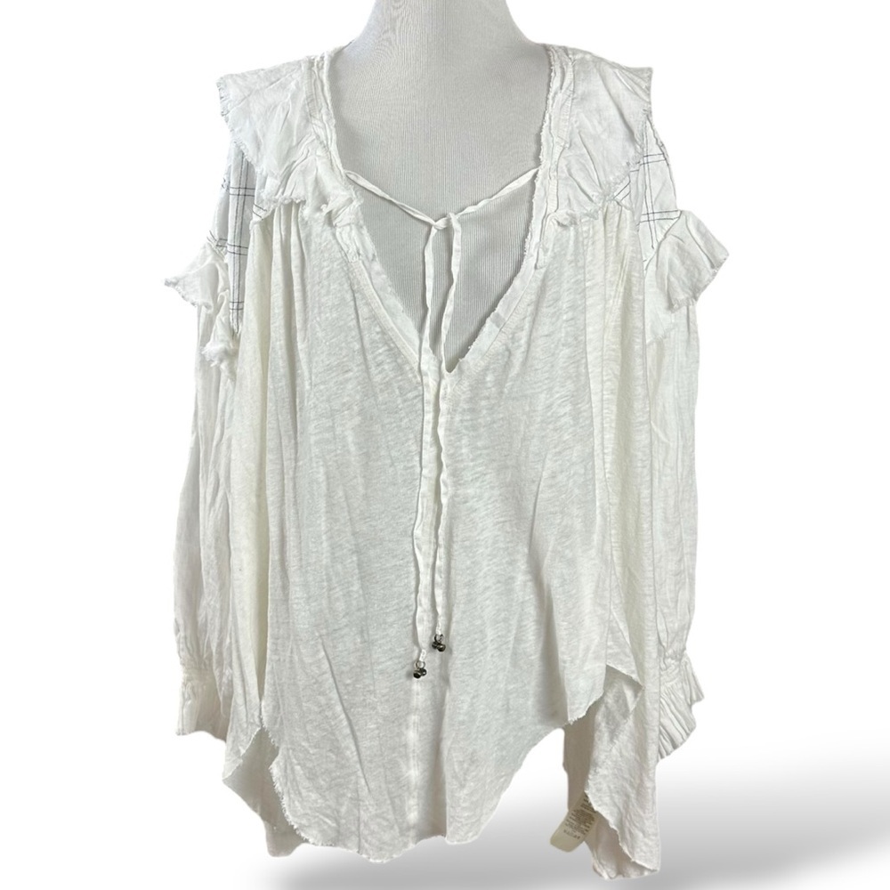 Free People Edwardian Romantic Ethereal Ally  Tunic in Optic White Medium NEW - Picture 5 of 15
